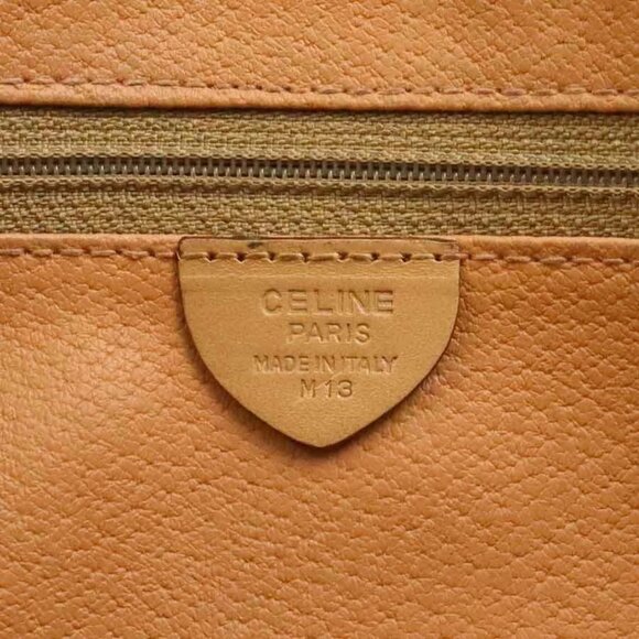 Auth CELINE Macadam Shoulder Bag Brown PVC/Leather/Goldtone - Picture 12 of 14